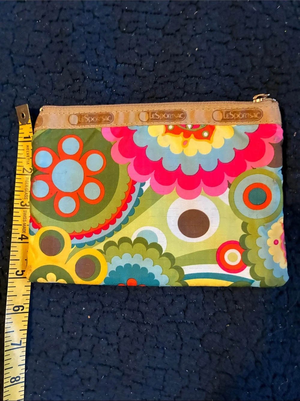 Lesportsac Multicolor Heart & Floral Triple Zip Cosmetic Pouch